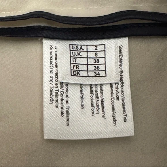 Brook Brothers Women’s Stretch Sleeveless Navy Blue & Cream Cotton Dress Size 2 - Picture 8 of 11